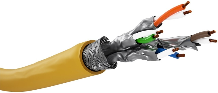 Goobay GHMT-sertifisert CAT 8.1 installasjonskabel, S/FTP (PiMF), gul kobberleder (CU), AWG 22/1 (solid), halogenfri (LSZH), 100 m i gruppen Datautstyr / Kabler og adaptere / Nettverk / Cat8 hos TP E-commerce Nordic AB (C43064)