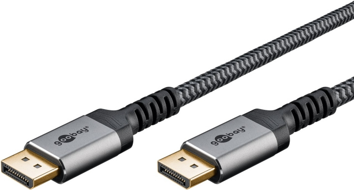 Goobay DisplayPort-kabel, DP 1.4, 5 m, Sharkskin Grey Displayport™-plugg > Displayport™-plugg i gruppen Datautstyr / Kabler og adaptere / DisplayPort / Kabler hos TP E-commerce Nordic AB (C43153)