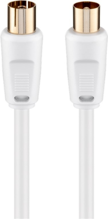 Goobay Antennekabel (80 dB), dobbeltskjermet gullbelagt, koaksialplugg > koaksialstikkontakt (helskjermet), 2,5 m i gruppen Elektronikk / Kabler og adaptere / Antennekabler og tilbehør / Antennekabler hos TP E-commerce Nordic AB (C43209)
