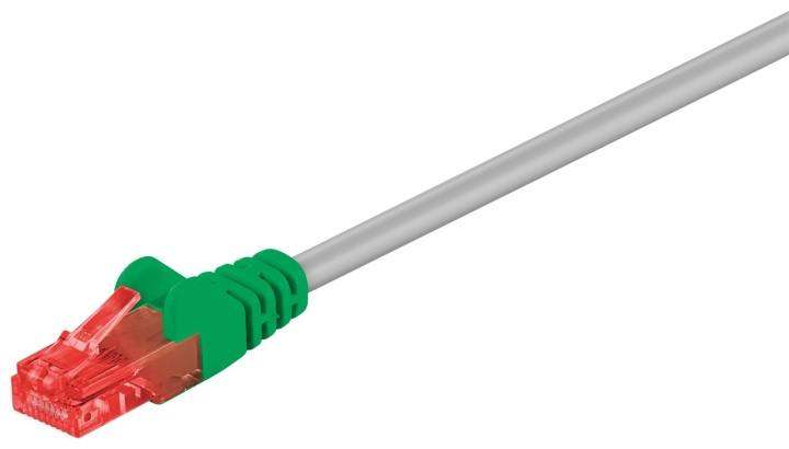 Goobay CAT 6 krysskoblingskabel, U/UTP, grå, grønn kobberbelagt aluminiumsleder (CCA), 1 m i gruppen Datautstyr / Kabler og adaptere / Nettverk / Cat6 hos TP E-commerce Nordic AB (C43289)