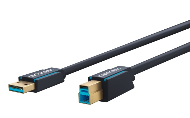 ClickTronic Adapterkabel fra USB-A til USB-B 3.0 Premium-kabel | USB A-kontakt USB B 3.0-kontakt | 0,5 m | 5 Gbit/s i gruppen Datautstyr / Kabler og adaptere / USB / USB-A / Kabler hos TP E-commerce Nordic AB (C43320)