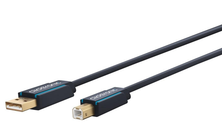 ClickTronic Adapterkabel från USB-A till USB-B 2.0 Premiumkabel | USB A-kontakt USB B 2.0-kontakt | 1,8 m | 480 Mbit/s i gruppen Datautstyr / Kabler og adaptere / USB / USB-A / Kabler hos TP E-commerce Nordic AB (C43323)