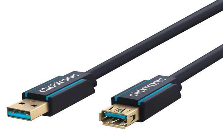 ClickTronic Förlängningskabel USB-A Premiumkabel | USB A hane USB A hona | 1,8 m | 5 Gbit/s i gruppen Datautstyr / Kabler og adaptere / USB / USB-A / Kabler hos TP E-commerce Nordic AB (C43325)