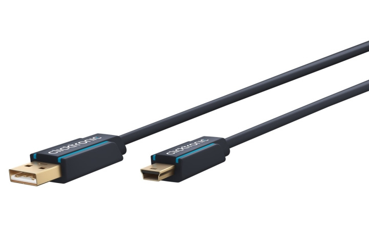 ClickTronic Adapterkabel fra USB A til USB Mini B 2.0 Premium-kabel | USB A-kontakt USB mini B-kontakt | 1,8 m | 480 Mbit/s i gruppen Datautstyr / Kabler og adaptere / USB / Mini-USB / Kabler hos TP E-commerce Nordic AB (C43329)