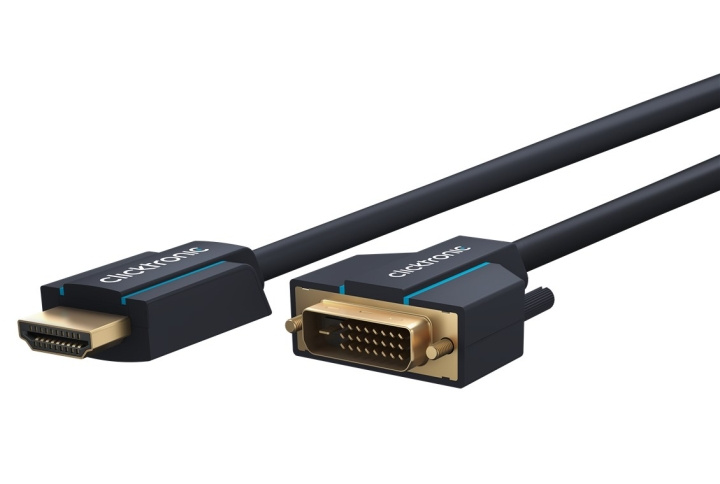 ClickTronic Adapterkabel fra DVI til HDMI™ Premium-kabel | 1x DVI-D-kontakt 1x HDMI™-kontakt | 3,0 m | WQXGA @ 60 Hz i gruppen Datautstyr / Kabler og adaptere / DVI / Kabler hos TP E-commerce Nordic AB (C43346)