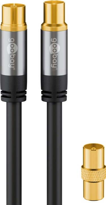Goobay TV-antennkabel (135 dB), 4x skärmad guldpläterad, koaxial-uttag > koaxial-plugg i gruppen Elektronikk / Kabler og adaptere / Antennekabler og tilbehør / Antennekabler hos TP E-commerce Nordic AB (C43349)