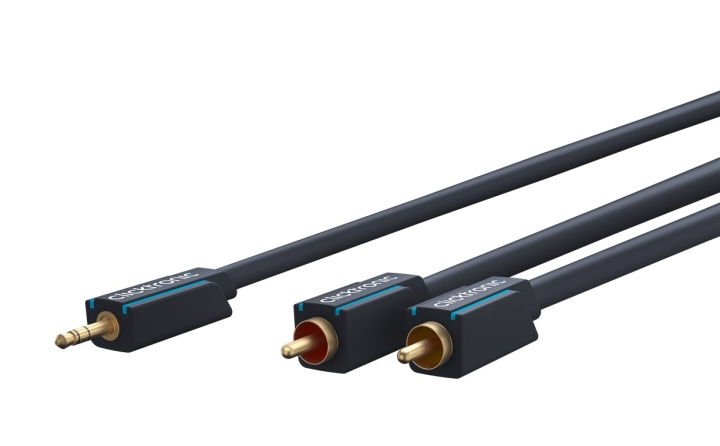 ClickTronic 3,5 mm AUX till RCA-adapterkabel, stereo Premiumkabel | 1x 3,5 mm jackkontakt 2x cinchkontakt | 10,0 m | OFC innerledare i gruppen Elektronikk / Kabler og adaptere / RCA / Kabler hos TP E-commerce Nordic AB (C43399)