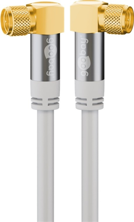 Goobay SAT-antennekabel (135 dB), 4 x skjermet gullbelagt, F-plugg 90° > F-plugg 90°, 3 m i gruppen Elektronikk / Kabler og adaptere / Antennekabler og tilbehør / Antennekabler hos TP E-commerce Nordic AB (C43409)
