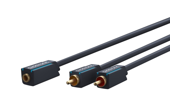 ClickTronic 3,5 mm AUX til RCA-adapterkabel, stereo Premium-kabel | 2x cinch-kontakt 1x 3,5 mm jackkontakt | 0,1 m | OFC innerleder i gruppen Elektronikk / Kabler og adaptere / RCA / Kabler hos TP E-commerce Nordic AB (C43417)