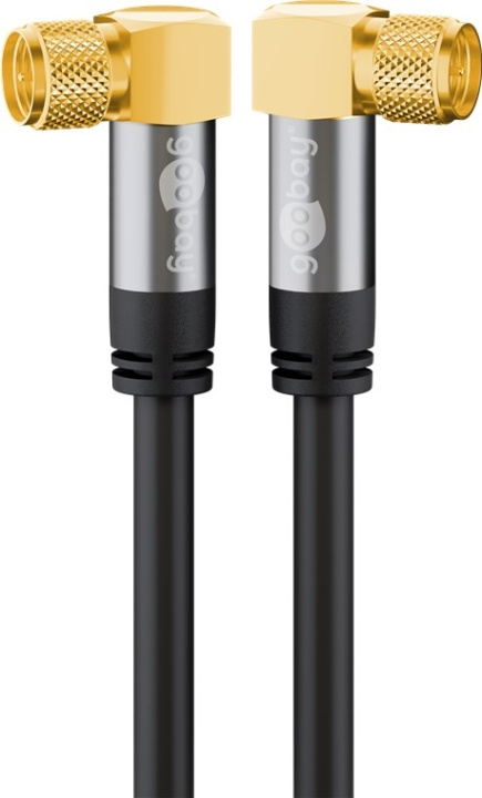 Goobay SAT-antennekabel (135 dB), 4 x skjermet gullbelagt, F-plugg 90° > F-plugg 90°, 10 m i gruppen Elektronikk / Kabler og adaptere / Antennekabler og tilbehør / Antennekabler hos TP E-commerce Nordic AB (C43422)