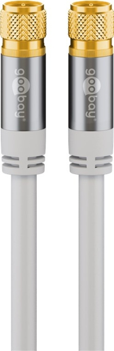 Goobay SAT-antennekabel (135 dB), 4 x skjermet gullbelagt, F-plugg > F-plugg, 3 m i gruppen Elektronikk / Kabler og adaptere / Antennekabler og tilbehør / Antennekabler hos TP E-commerce Nordic AB (C43425)
