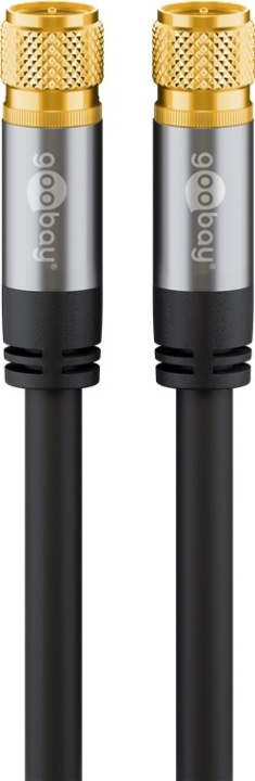Goobay SAT-antennekabel (135 dB), 4 x skjermet gullbelagt, F-plugg > F-plugg, 3 m i gruppen Elektronikk / Kabler og adaptere / Antennekabler og tilbehør / Antennekabler hos TP E-commerce Nordic AB (C43430)