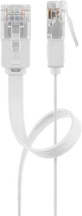 Goobay CAT 6 flat patchkabel, U/UTP, hvit kobberleder (CU), 1,5 m i gruppen Datautstyr / Kabler og adaptere / Nettverk / Cat6 hos TP E-commerce Nordic AB (C43558)