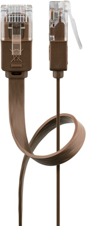 Goobay CAT 6 flat patchkabel, U/UTP, mørkebrun kobberleder (CU), 7 m i gruppen Datautstyr / Kabler og adaptere / Nettverk / Cat6 hos TP E-commerce Nordic AB (C43643)