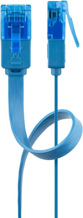 Goobay CAT 6A flat patchkabel, U/UTP, blå kobberleder (CU), 1 m i gruppen Datautstyr / Kabler og adaptere / Nettverk / Cat6 hos TP E-commerce Nordic AB (C43652)