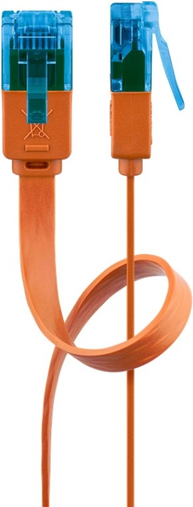 Goobay CAT 6A flat patchkabel, U/UTP, oransje kobberleder (CU), 2 m i gruppen Datautstyr / Kabler og adaptere / Nettverk / Cat6 hos TP E-commerce Nordic AB (C43663)