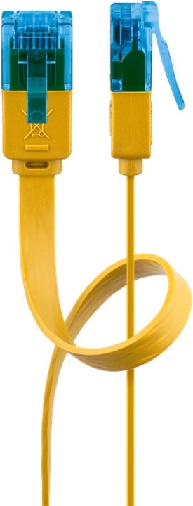 Goobay CAT 6A flat patchkabel, U/UTP, gul kobberleder (CU), 3 m i gruppen Datautstyr / Kabler og adaptere / Nettverk / Cat6 hos TP E-commerce Nordic AB (C43669)