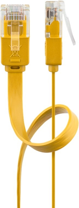 Goobay CAT 6 flat patchkabel, U/UTP, gul kobberleder (CU), 3 m i gruppen Datautstyr / Kabler og adaptere / Nettverk / Cat6 hos TP E-commerce Nordic AB (C43701)