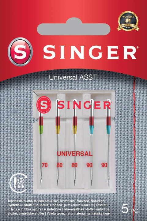 Singer universalnålsett, 5 stk i gruppen HJEM, HUS OG HAGE / Husholdningsapparater / Symaskiner og tilbehør / Symaskin tilbehør hos TP E-commerce Nordic AB (C43750)
