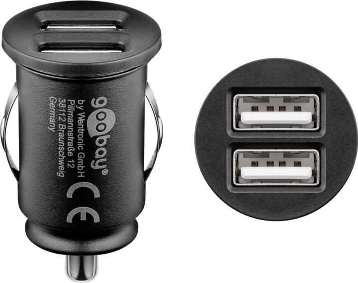 Goobay Dubbel USB-bilsladdare (12 W) 12 W max. 2,4 A (12/24 V) 2x USB i gruppen SMARTTELEFON & NETTBRETT / Ladere og Kabler / Billader / Billader USB hos TP E-commerce Nordic AB (C43975)