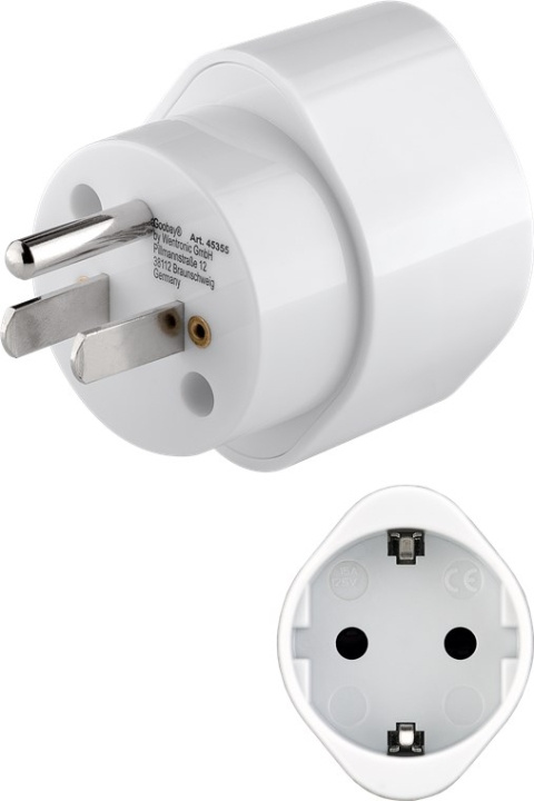 Goobay AC-adapter USA/Japan, hvit stikkontakt med jording (type F, CEE 7/3) > amerikansk/japansk støpsel (type B, NEMA 5-15, 3-pinners) i gruppen HJEM, HUS OG HAGE / El og belysning / Reiseadaptere hos TP E-commerce Nordic AB (C43992)