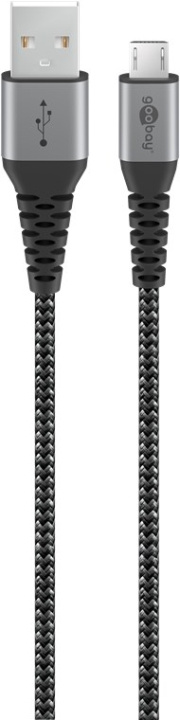 Goobay Micro-USB til USB-A tekstilkabel med metallkontakter 0,5 m elegant og ekstra robust tilkoblingskabel for enheter med Micro-USB-tilkobling i gruppen SMARTTELEFON & NETTBRETT / Ladere og Kabler / Kabler / Kabler microUSB hos TP E-commerce Nordic AB (C43999)