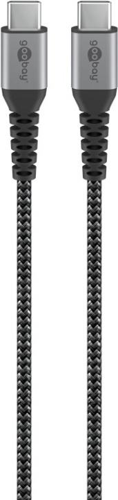 Goobay USB-C™ til USB-C™ tekstilkabel med metallkontakter 0,5 m elegant og ekstra robust tilkoblingskabel for enheter med USB-C™-port i gruppen SMARTTELEFON & NETTBRETT / Ladere og Kabler / Kabler / Kabler type C hos TP E-commerce Nordic AB (C44005)