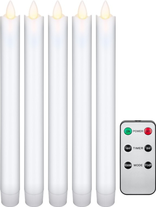 Goobay Set med 5 vita LED riktiga vax stav ljus, inkl. fjärrkontroll Vacker och säker belysningslösning för många områden som hus och loggia, kontor eller skolor i gruppen Elektronikk / Lys / Annen belysning hos TP E-commerce Nordic AB (C44013)
