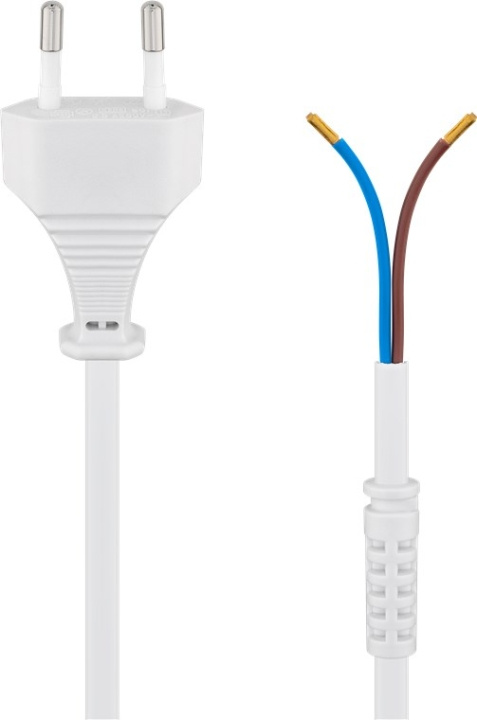 Goobay Kabel med Euro-plugg for montering, 1,5 m, hvit Euro-plugg (type C, CEE 7/16) > løse kabelender i gruppen HJEM, HUS OG HAGE / El og belysning / Elinstallasjon / Tilbehør hos TP E-commerce Nordic AB (C44021)