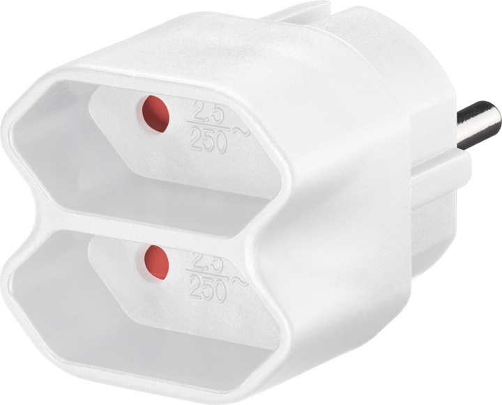 Goobay Adaptere for stikkontakter Kompakt adapter med to euro-stikkontakter i gruppen HJEM, HUS OG HAGE / El og belysning / Grenuttak hos TP E-commerce Nordic AB (C44024)