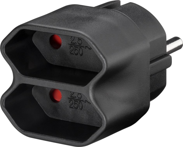 Goobay Adapter for stikkontakter kompaktadapter med to euro-stikkontakter i gruppen HJEM, HUS OG HAGE / El og belysning / Grenuttak hos TP E-commerce Nordic AB (C44025)