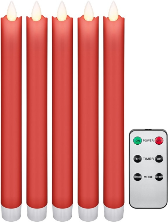 Goobay Sett med 5 røde LED-lamper i ekte voks, inkl. fjernkontroll Vakker og trygg belysningsløsning for mange områder, for eksempel hus og loggiaer, kontorer eller skoler i gruppen Elektronikk / Lys / Annen belysning hos TP E-commerce Nordic AB (C44042)
