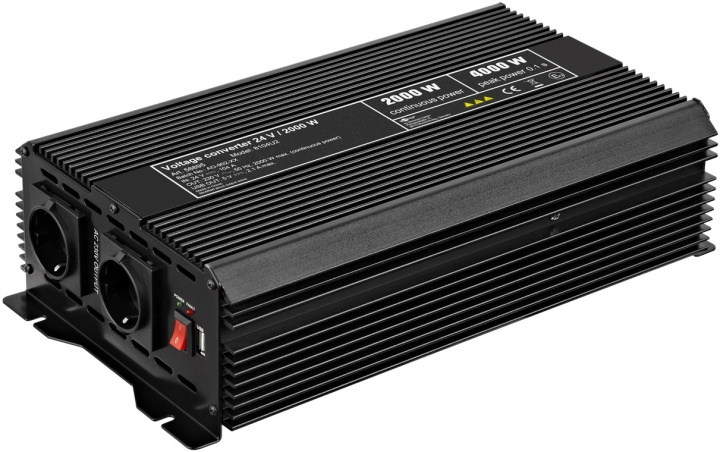 Goobay Spenningsomformer DC/AC (24 V - 230 V/2000 W) USB konverterer 24 V DC til 230 V AC i gruppen HJEM, HUS OG HAGE / El og belysning / Spenningsomformer hos TP E-commerce Nordic AB (C44071)