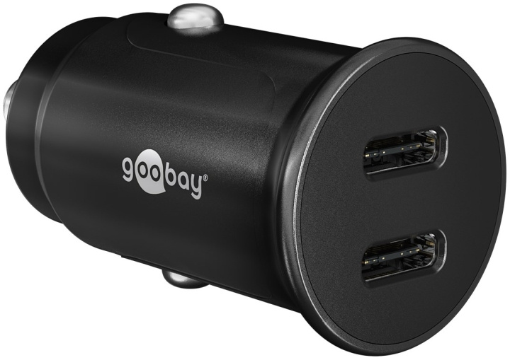 Goobay Dual-USB-C™ PD (Power Delivery) Auto Fast Charger (30 W) 30 W (12/24 V)lämplig för enheter med USB-C™ (Ström Delivery), såsom iPhone 12 i gruppen SMARTTELEFON & NETTBRETT / Ladere og Kabler / Billader / Billader Type C hos TP E-commerce Nordic AB (C44082)