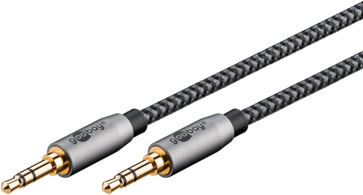 Goobay Tilkoblingskabel AUX, 3,5 mm stereo, 5 m, Sharkskin Grey Pawl 3,5 mm plugg (3-pinners, Stereo) > Pawl 3,5 mm plugg (3-pinners, Stereo) i gruppen Elektronikk / Kabler og adaptere / Lyd analog / 3,5 mm hos TP E-commerce Nordic AB (C44124)