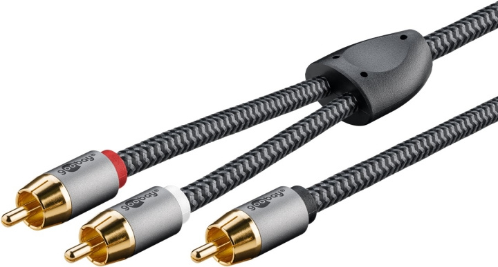 Goobay RCA-splitterkabel, 5 m, Sharkskin Grey Cinch-kontakt (woofer, senter) > 2x Cinch-kontakt (woofer) i gruppen Elektronikk / Kabler og adaptere / RCA / Kabler hos TP E-commerce Nordic AB (C44132)
