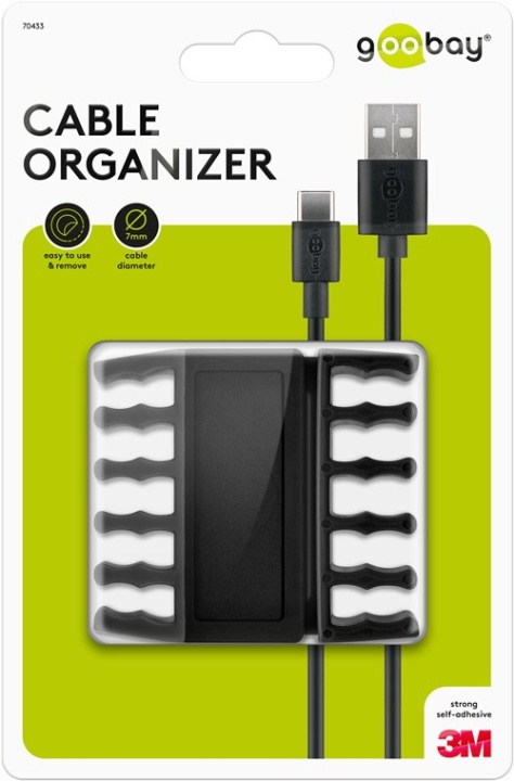 Goobay Kabelhåndtering 5 utsparinger, svart 2-pakning for organisering og feste, avtakbar i gruppen Elektronikk / Kabler og adaptere / Kabelhåndtering hos TP E-commerce Nordic AB (C44154)