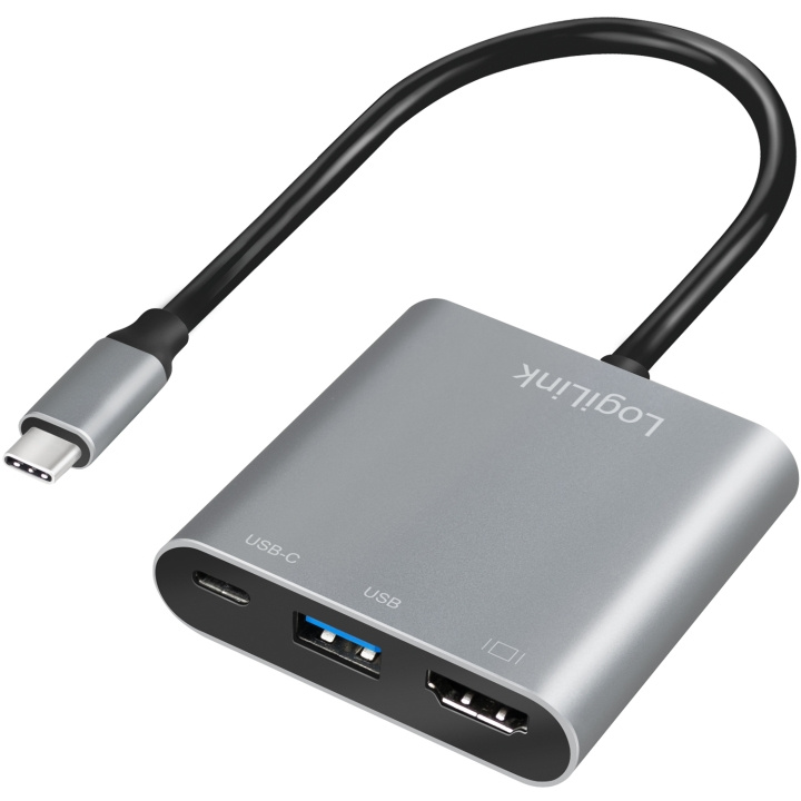 LogiLink USB-C -> HDMI/USB-A/USB-C PD 4K/60 Hz i gruppen Datautstyr / Kabler og adaptere / USB / USB-C hos TP E-commerce Nordic AB (C44264)