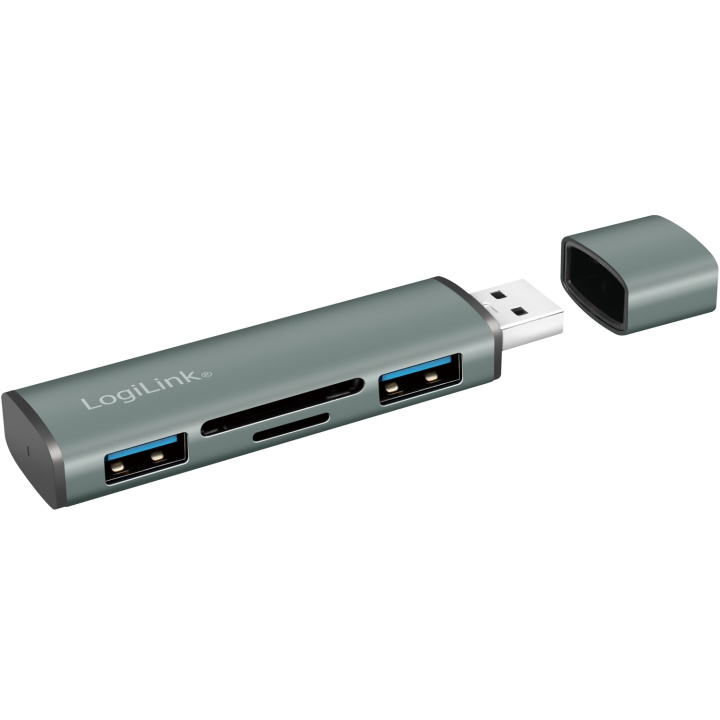 LogiLink USB-hub (USB 3.2 Gen2) Minneskortsläsare/USB-A i gruppen Datautstyr / Datamaskin Tilbehør / USB-Hubs hos TP E-commerce Nordic AB (C44265)