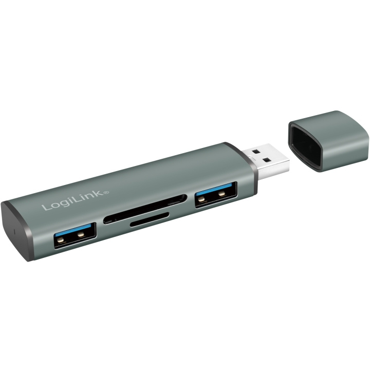 LogiLink USB-hub (USB 3.2 Gen2) minnekortleser/USB-A i gruppen Datautstyr / Datamaskin Tilbehør / USB-Hubs hos TP E-commerce Nordic AB (C44265)