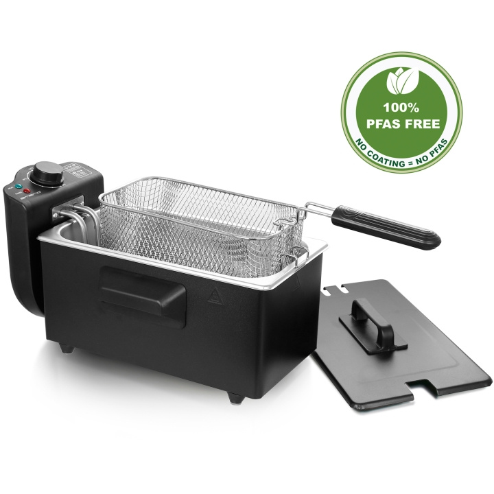 Emerio Frityrgryte 3,0l Svart DF-120482.2 Rustfritt stål kar Pfas Fri i gruppen HJEM, HUS OG HAGE / Husholdningsapparater / Airfryers og frityrkokere hos TP E-commerce Nordic AB (C44286)