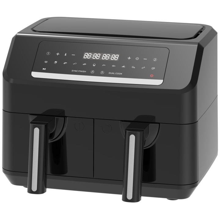 Emerio Airfryer Double 3,6l+3,6l AF-130376.1 BPA-fri 2400watt i gruppen HJEM, HUS OG HAGE / Husholdningsapparater / Airfryers og frityrkokere hos TP E-commerce Nordic AB (C44287)