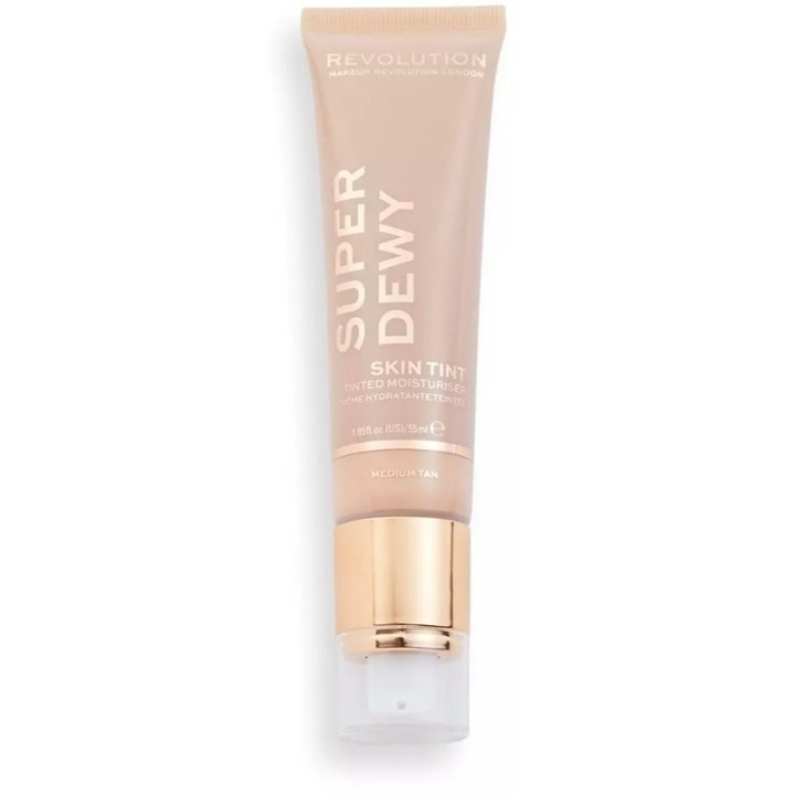 Makeup Revolution Superdewy Tinted Moisturiser - Medium Tan 55 ml i gruppen HELSE OG SKJØNNHET / Makeup / Makeup ansikt / CC/BB Cream hos TP E-commerce Nordic AB (C44350)