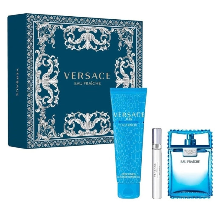 Versace Versace Gavesett Man Eau Fraiche Edt 100ml + Edt 10ml + SG 150ml i gruppen HELSE OG SKJØNNHET / Gavesett / Gavesett for ham hos TP E-commerce Nordic AB (C44371)