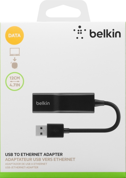 Belkin USB 2.0 to Ethernet adapter -USB-verkkokortti i gruppen Datautstyr / Nettverk / Nettverkskort / USB Trådløs hos TP E-commerce Nordic AB (C44458)