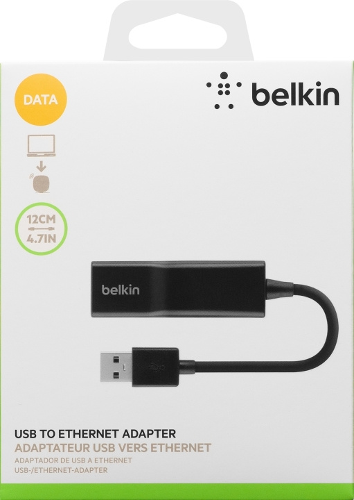 Belkin USB 2.0 til Ethernet-adapter -USB-nettverkskort i gruppen Datautstyr / Nettverk / Nettverkskort / USB Trådløs hos TP E-commerce Nordic AB (C44458)