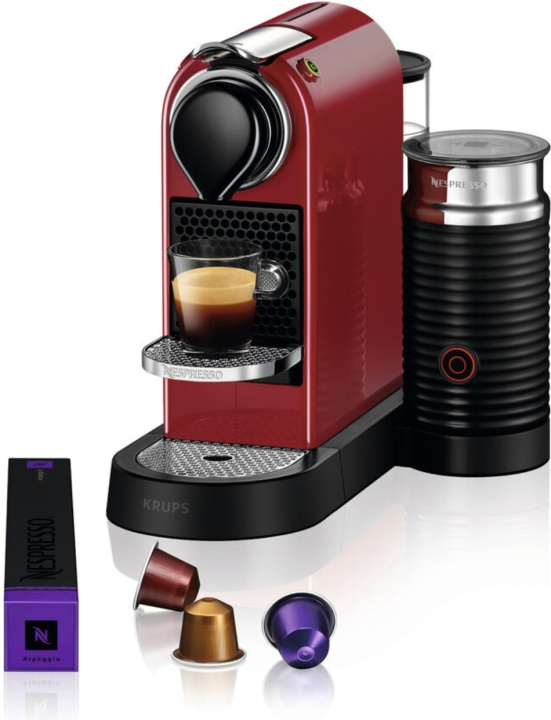 Krups Nespresso Citiz & Milk kapselmaskin, rød i gruppen HJEM, HUS OG HAGE / Husholdningsapparater / Kaffe og espresso / Kaffetraktere hos TP E-commerce Nordic AB (C44480)