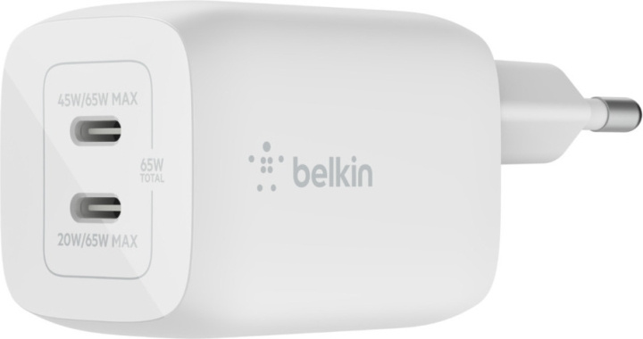 Belkin BoostCharge Pro USB-C GaN 65 W PD 3.0-lader med to porter i gruppen SMARTTELEFON & NETTBRETT / Ladere og Kabler / Vegglader / Vegglader Type C hos TP E-commerce Nordic AB (C44535)
