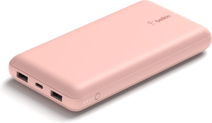 Belkin 20K powerbank, 20 000 mAh, Farge: Rosa i gruppen SMARTTELEFON & NETTBRETT / Ladere og Kabler / Powerbanks hos TP E-commerce Nordic AB (C44539)