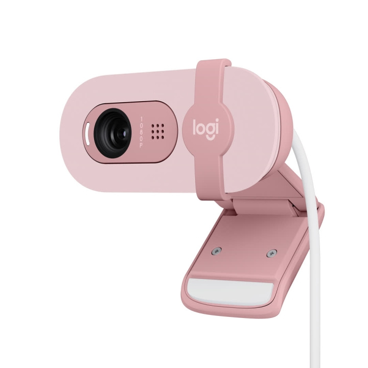 Logitech Brio 100 Full HD Webcam, Rose i gruppen Datautstyr / Datamaskin Tilbehør / Webkamera hos TP E-commerce Nordic AB (C44953)